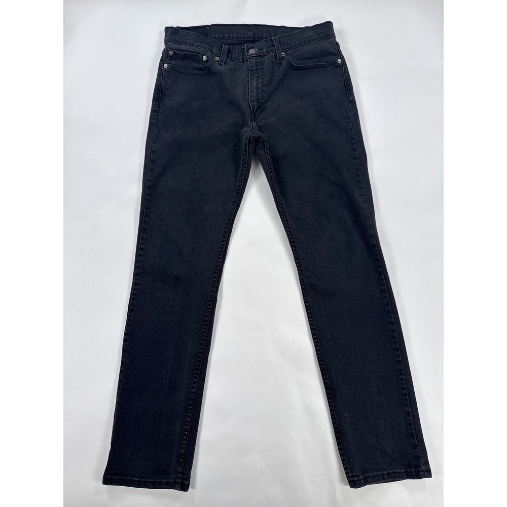 Levis 511 Slim Fit Jeans Mens 34x32 Faded Washed Black Stretch Denim Casual
